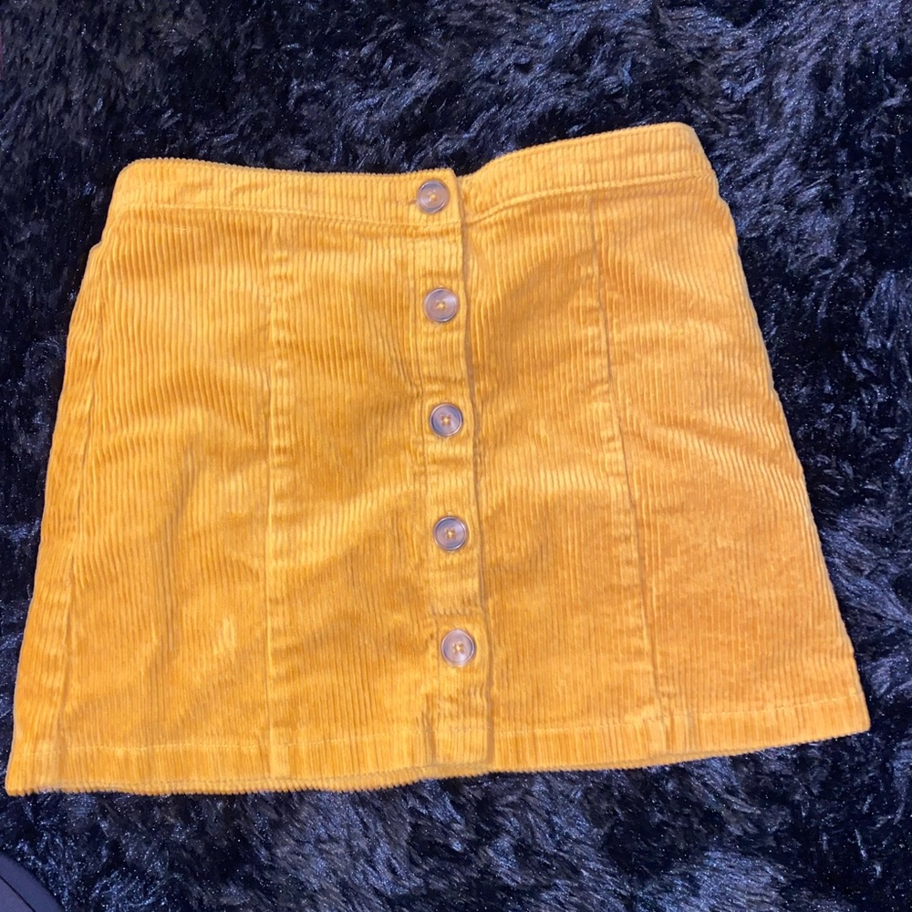 Yellow button up skirt
